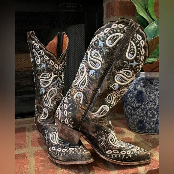 Dan Post Anna snip toe Embroidered Western Cowboy Boots, women’s size 9, - Picture 7 of 11